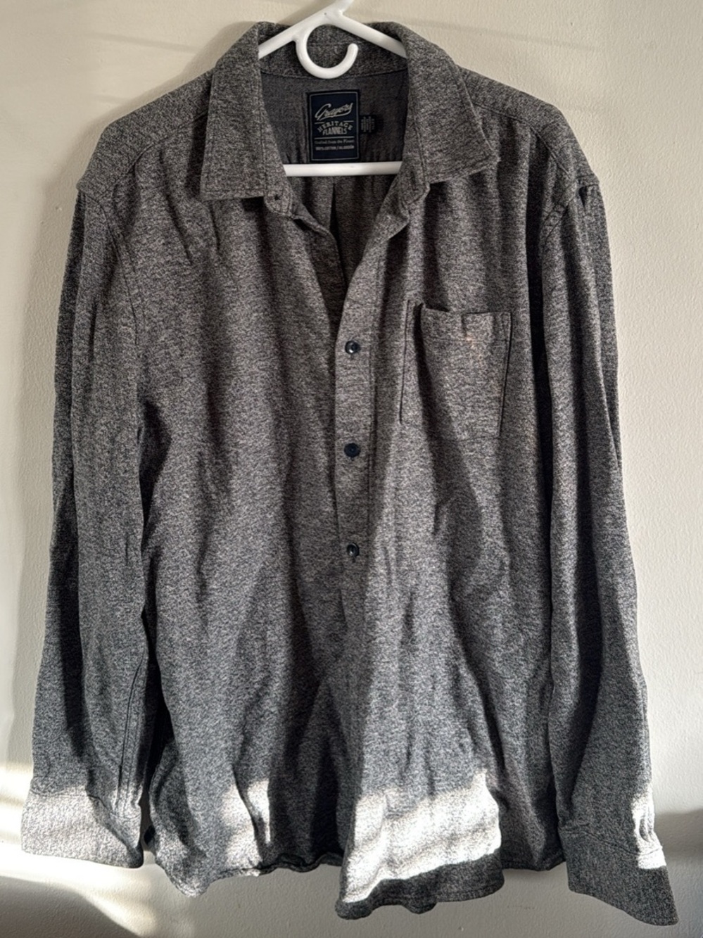 Grayers Heritage Flannels Grey Long Sleeve Shirt Size XL